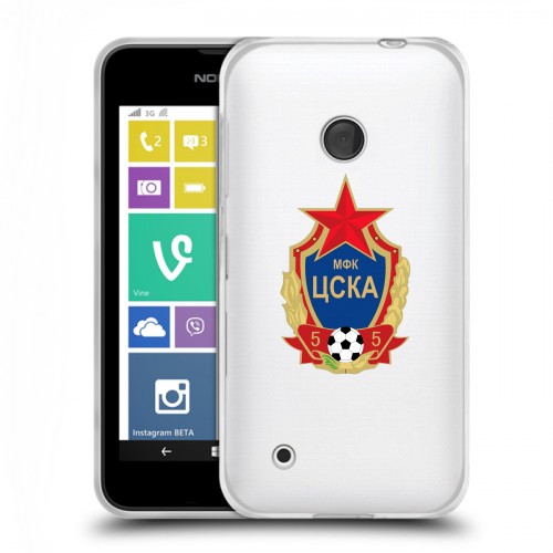 Полупрозрачный дизайнерский пластиковый чехол для Nokia Lumia 530 ЦСКА