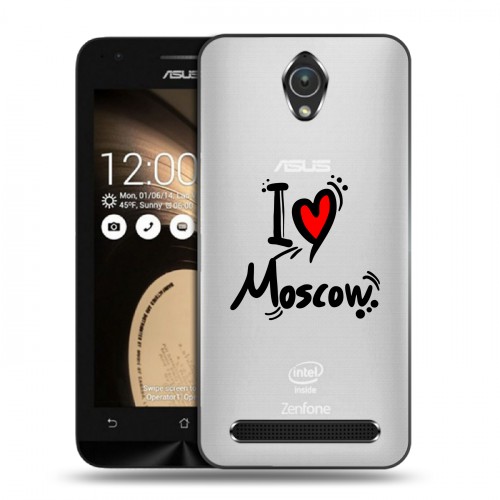 Полупрозрачный дизайнерский пластиковый чехол для ASUS Zenfone Go Москва