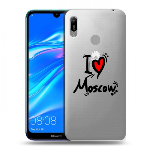 Полупрозрачный дизайнерский пластиковый чехол для Huawei Y6 (2019) Москва