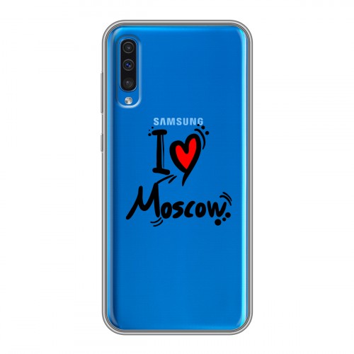 Полупрозрачный дизайнерский пластиковый чехол для Samsung Galaxy A50 Москва