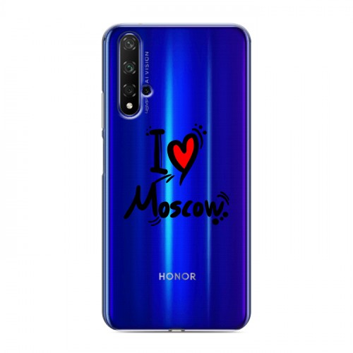 Полупрозрачный дизайнерский пластиковый чехол для Huawei Honor 20 Москва