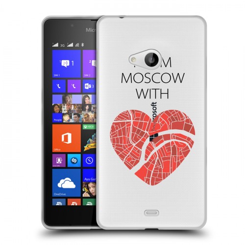 Полупрозрачный дизайнерский пластиковый чехол для Microsoft Lumia 540 Москва