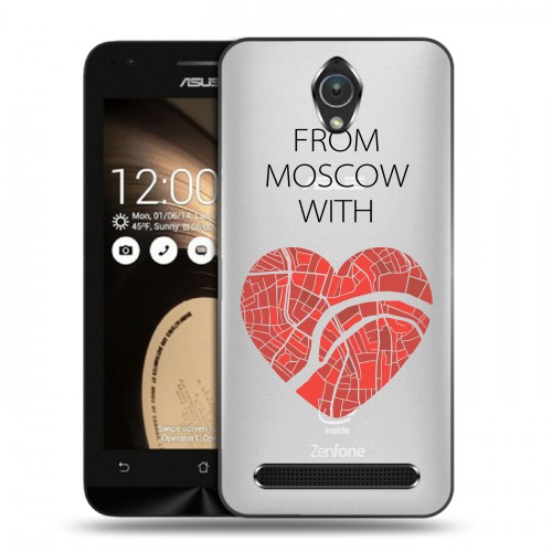 Полупрозрачный дизайнерский пластиковый чехол для ASUS Zenfone Go Москва