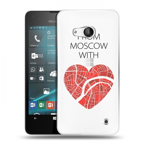 Полупрозрачный дизайнерский пластиковый чехол для Microsoft Lumia 550 Москва