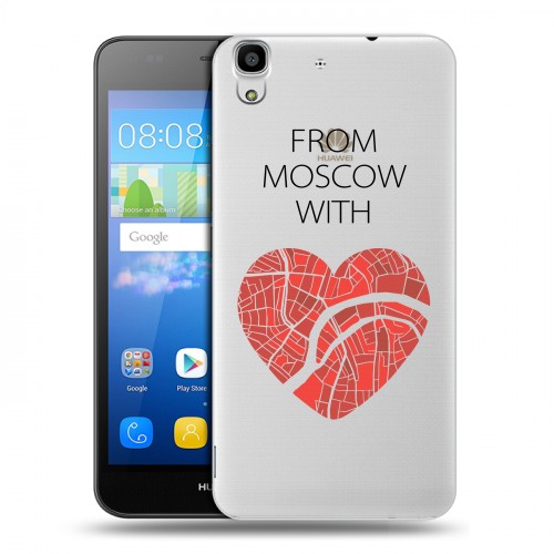 Полупрозрачный дизайнерский пластиковый чехол для Huawei Y6 Москва