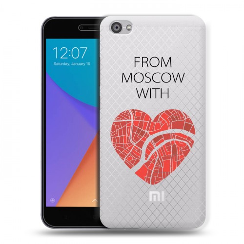 Полупрозрачный дизайнерский пластиковый чехол для Xiaomi RedMi Note 5A Москва