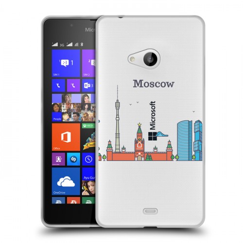 Полупрозрачный дизайнерский пластиковый чехол для Microsoft Lumia 540 Москва