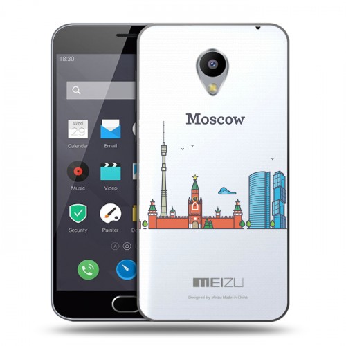 Полупрозрачный дизайнерский пластиковый чехол для Meizu M2 Note Москва