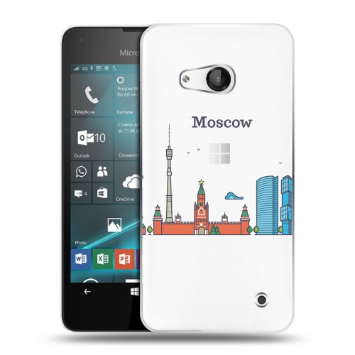 Полупрозрачный дизайнерский пластиковый чехол для Microsoft Lumia 550 Москва