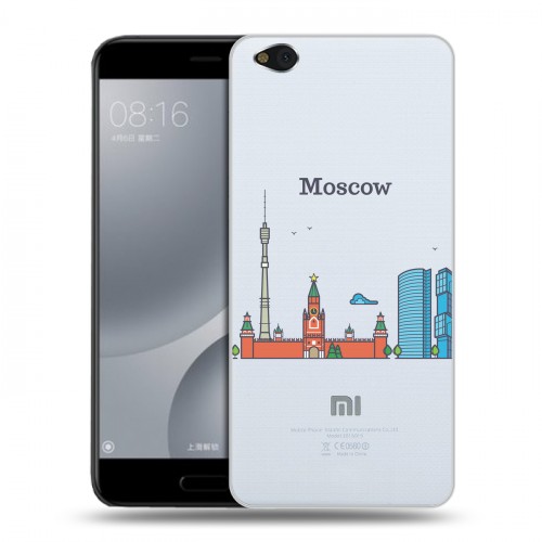 Полупрозрачный дизайнерский пластиковый чехол для Xiaomi Mi5C Москва