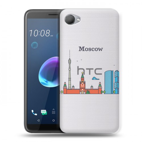 Полупрозрачный дизайнерский пластиковый чехол для HTC Desire 12 Москва