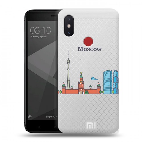 Полупрозрачный дизайнерский пластиковый чехол для Xiaomi Mi8 SE Москва