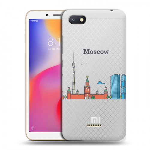 Полупрозрачный дизайнерский пластиковый чехол для Xiaomi RedMi 6A Москва