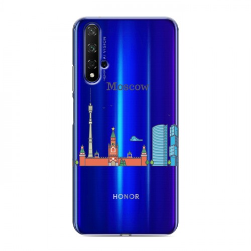 Полупрозрачный дизайнерский пластиковый чехол для Huawei Honor 20 Москва