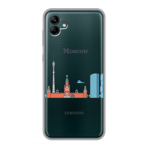 Полупрозрачный дизайнерский пластиковый чехол для Samsung Galaxy A04 Москва