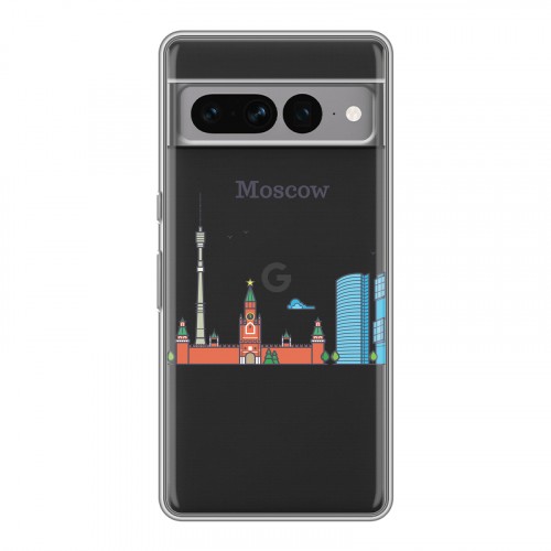 Полупрозрачный дизайнерский силиконовый с усиленными углами чехол для Google Pixel 7 Pro Москва