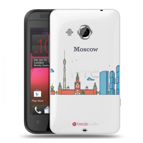 Полупрозрачный дизайнерский пластиковый чехол для HTC Desire 200 Москва