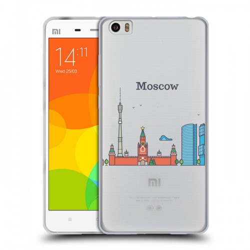 Полупрозрачный дизайнерский пластиковый чехол для Xiaomi Mi Note Москва