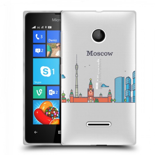 Полупрозрачный дизайнерский пластиковый чехол для Microsoft Lumia 435 Москва