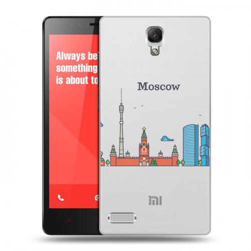 Полупрозрачный дизайнерский пластиковый чехол для Xiaomi RedMi Note Москва