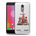 Полупрозрачный дизайнерский силиконовый чехол для Lenovo K6 Москва