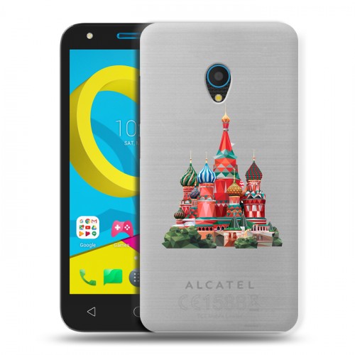 Полупрозрачный дизайнерский пластиковый чехол для Alcatel U5 Москва