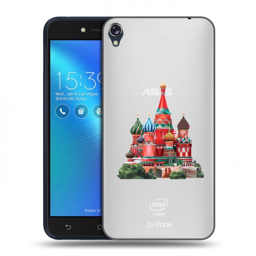 Полупрозрачный дизайнерский пластиковый чехол для Asus ZenFone Live Москва