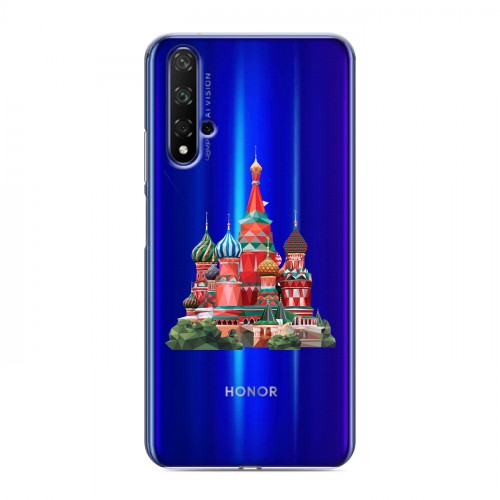 Полупрозрачный дизайнерский пластиковый чехол для Huawei Honor 20 Москва