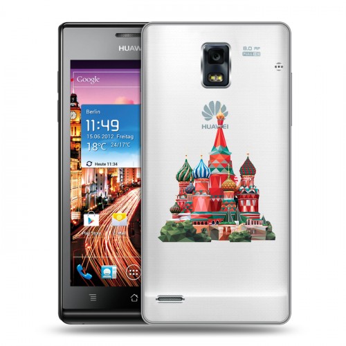 Полупрозрачный дизайнерский пластиковый чехол для Huawei Ascend P1 Москва