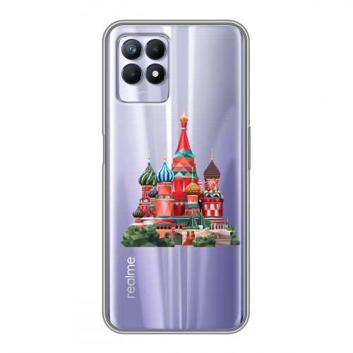 Полупрозрачный дизайнерский пластиковый чехол для Realme 8i Москва