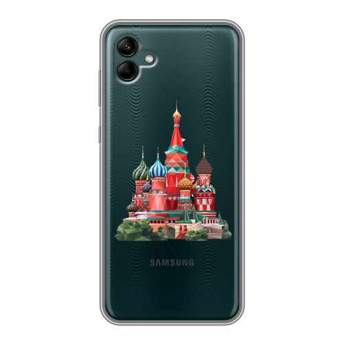 Полупрозрачный дизайнерский пластиковый чехол для Samsung Galaxy A04 Москва