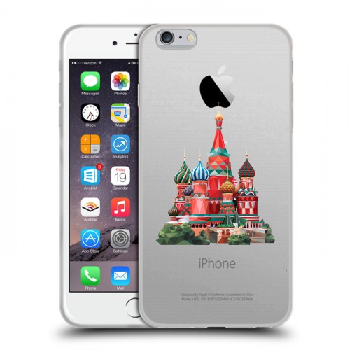 Полупрозрачный дизайнерский силиконовый чехол для Iphone 6 Plus/6s Plus Москва