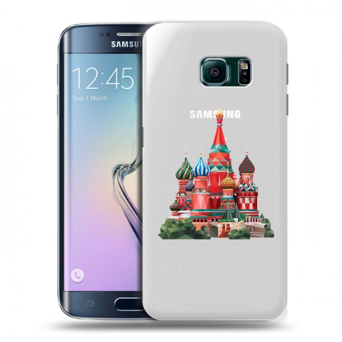 Полупрозрачный дизайнерский пластиковый чехол для Samsung Galaxy S6 Edge Москва