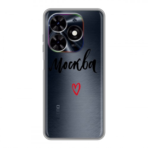 Полупрозрачный дизайнерский пластиковый чехол для Tecno Spark Go 2024 Москва