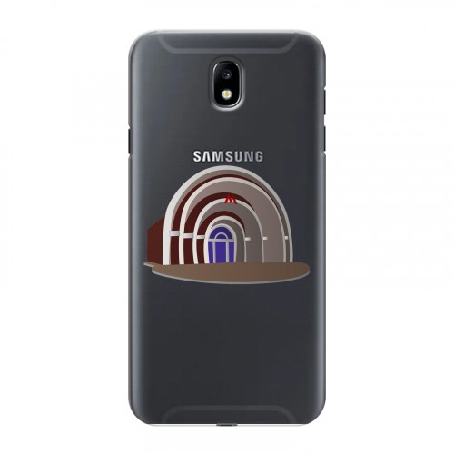 Полупрозрачный дизайнерский силиконовый с усиленными углами чехол для Samsung Galaxy J7 (2017) Москва