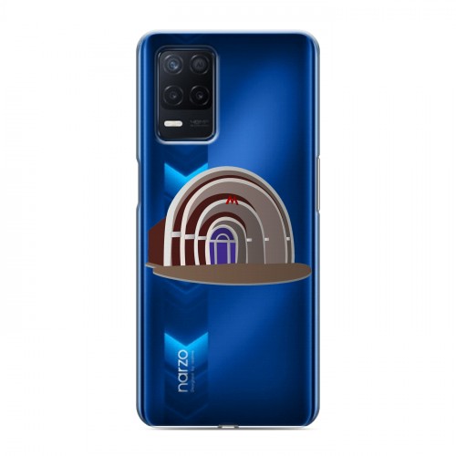 Полупрозрачный дизайнерский силиконовый чехол для Realme Narzo 30 5G Москва