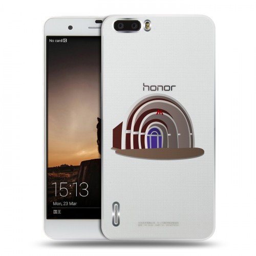 Полупрозрачный дизайнерский пластиковый чехол для Huawei Honor 6 Plus Москва