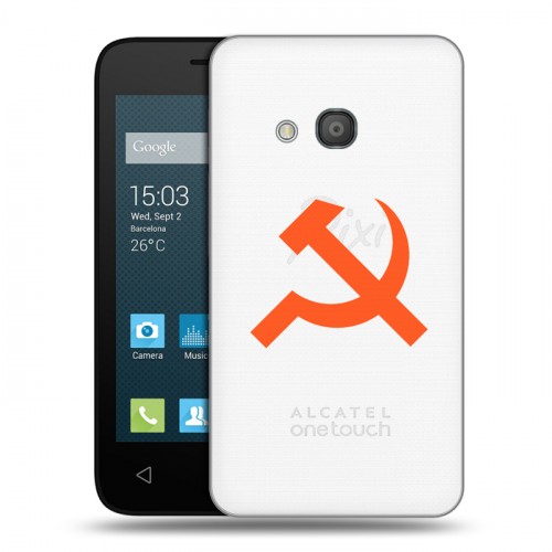 Полупрозрачный дизайнерский силиконовый чехол для Alcatel One Touch Pixi 4 (4) Москва