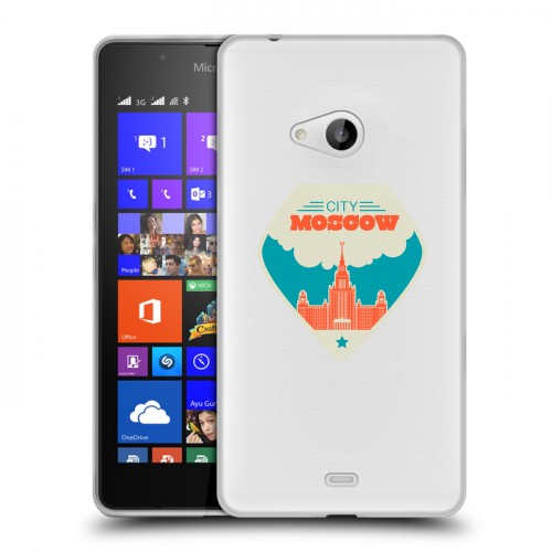 Полупрозрачный дизайнерский пластиковый чехол для Microsoft Lumia 540 Москва