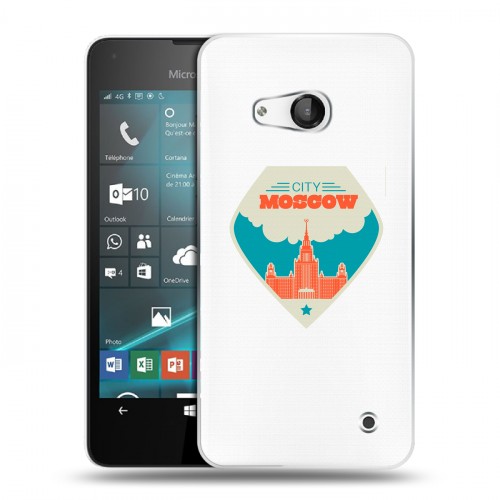 Полупрозрачный дизайнерский пластиковый чехол для Microsoft Lumia 550 Москва