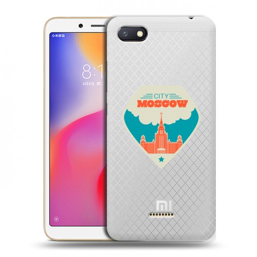 Полупрозрачный дизайнерский пластиковый чехол для Xiaomi RedMi 6A Москва