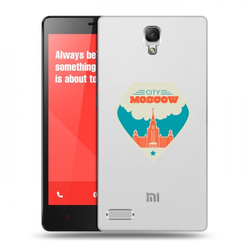 Полупрозрачный дизайнерский силиконовый чехол для Xiaomi RedMi Note Москва