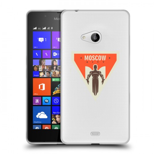 Полупрозрачный дизайнерский пластиковый чехол для Microsoft Lumia 540 Москва