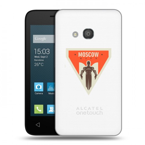 Полупрозрачный дизайнерский силиконовый чехол для Alcatel One Touch Pixi 4 (4) Москва