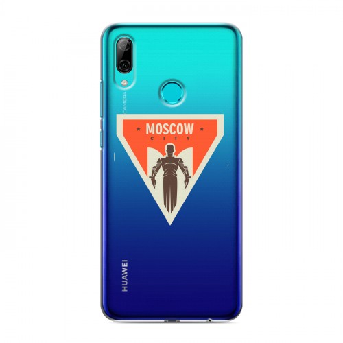 Полупрозрачный дизайнерский пластиковый чехол для Huawei P Smart (2019) Москва