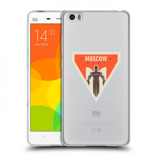 Полупрозрачный дизайнерский пластиковый чехол для Xiaomi Mi Note Москва