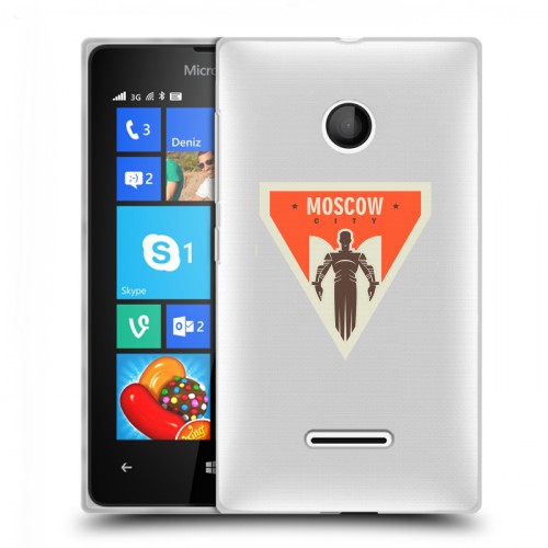 Полупрозрачный дизайнерский пластиковый чехол для Microsoft Lumia 435 Москва