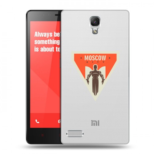 Полупрозрачный дизайнерский силиконовый чехол для Xiaomi RedMi Note Москва