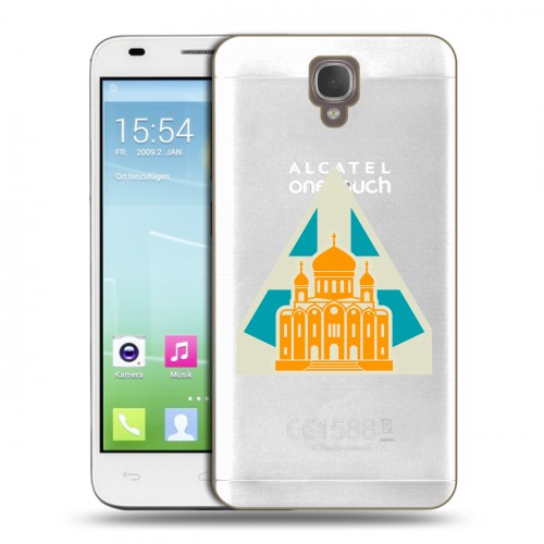 Полупрозрачный дизайнерский пластиковый чехол для Alcatel One Touch Idol 2 S Москва