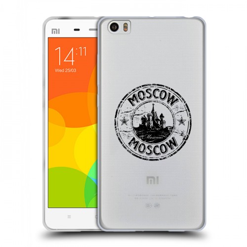 Полупрозрачный дизайнерский силиконовый чехол для Xiaomi Mi Note Москва